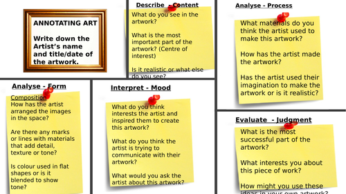 gcse-art-analysis-and-annotation-guide-sheets-teaching-resources