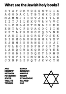 What are the Jewish holy books Word Search | Teaching Resources