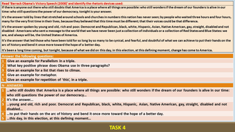 RHETORICAL DEVICES IN A SPEECH WORKSHEETS AND TASK CARDS | Teaching