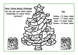 Christmas Times Tables Colouring Sheet | Teaching Resources