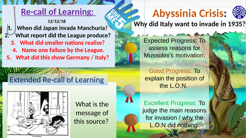 League of Nations: Causes of the Abyssinian Crisis 1935.