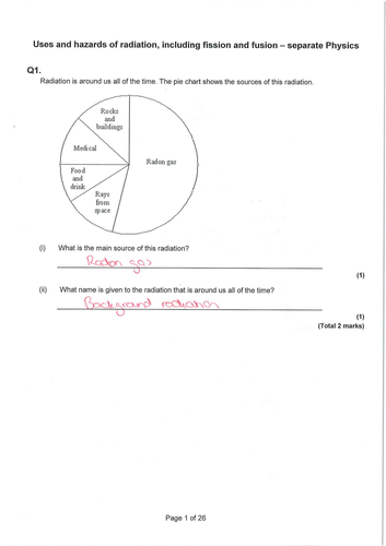 GCSE Physics Revision - Fission and fusion + medical uses of radiation