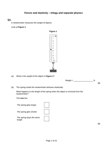 GCSE Physics Revision - Forces and elasticity