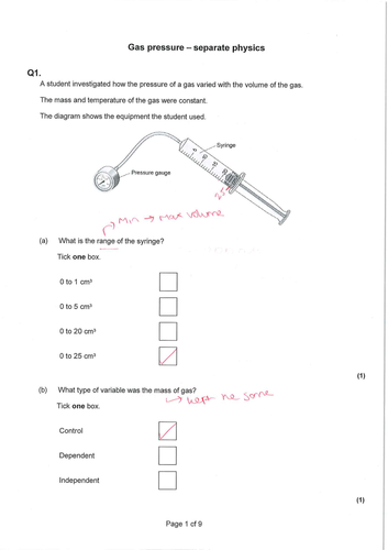 GCSE Physics Revision - Gas pressure