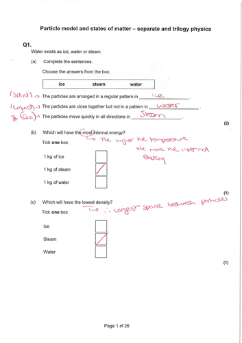 GCSE Physics Revision - Solids, liquids and gases