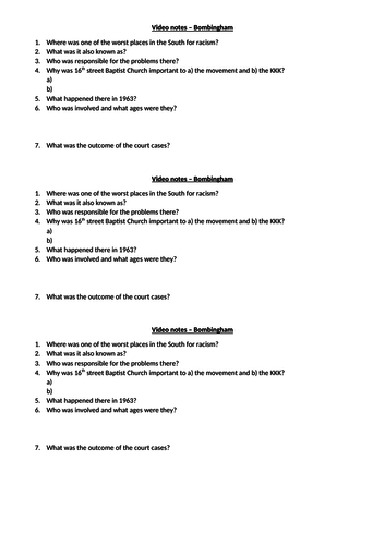 Civil Rights - peace marches. Edexcel GCSE Conflict at Home and Abroad