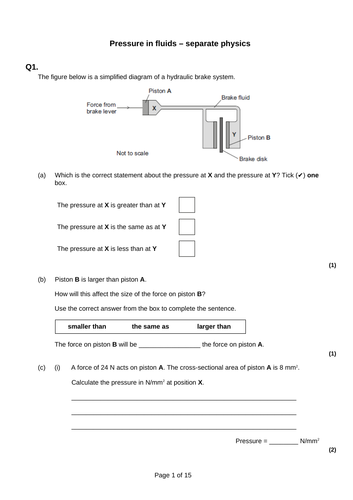 GCSE Physics Revision - Forces and pressure in fluids