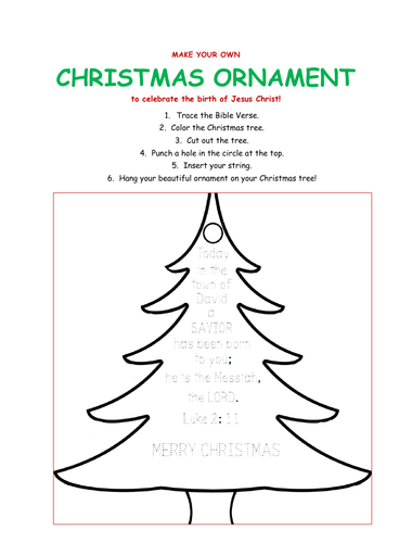 Christmas Ornament Printable with Bible Verse | Teaching Resources