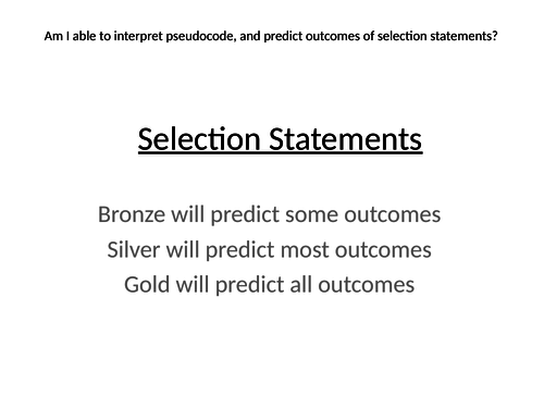 Edexcel Computer Science Paper 2 Prediction selection outcomes