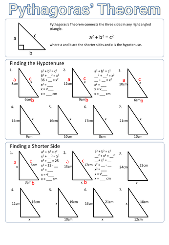 Pythagoras Theorem  Teaching Resources