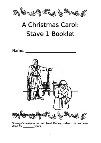 A Christmas Carol - Stave 1 Booklet | Teaching Resources