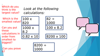 reasoning and problem solving multiplying by 10 100 and 1000