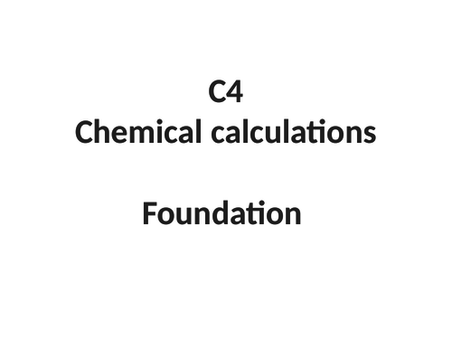 GCSE chemistry  revision - Moles and calculation C4