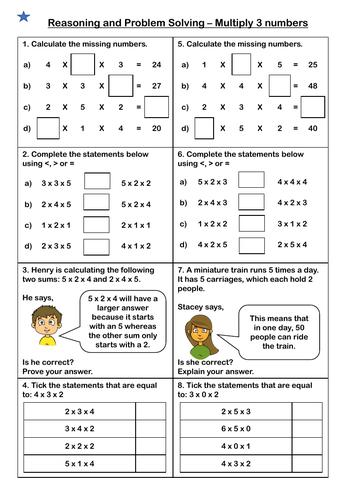 white rose maths year 4 spring block 1 multiply 3