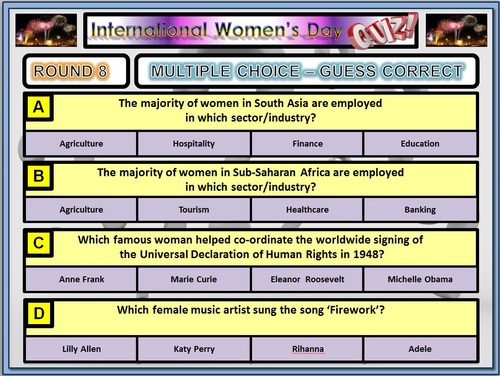 International Womens Day Quiz Teaching Resources 