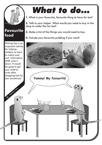 Favourite Food - English Homework - KS1
