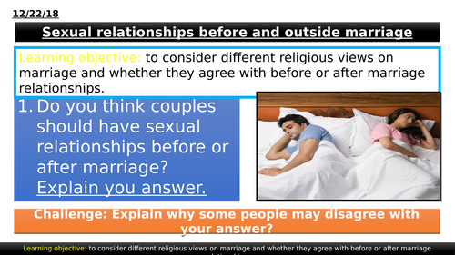 2 5 2 Sexual Relationships Before And Outside Marriage Teaching