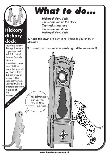 Hickory Dickory Dock - English Homework - KS1