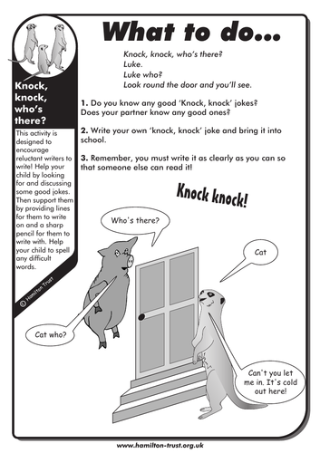 Knock, Knock, Who's There? - English Homework - KS1