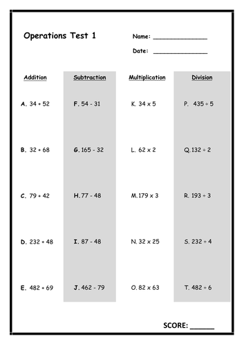 Operations Tests (3 Tests Included)