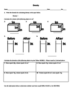 Calculating Density Worksheet by FeedYourBrain-WithScience | Teaching