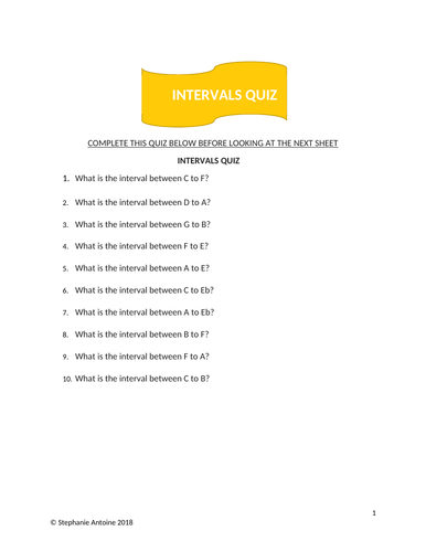 Quiz on intervals