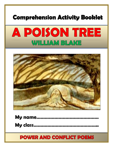 A Poison Tree Comprehension Activities Booklet!