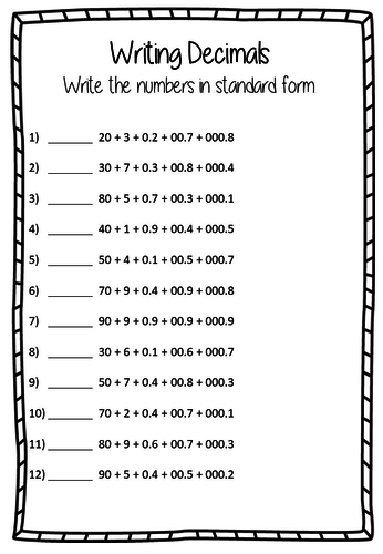 Decimals | Teaching Resources