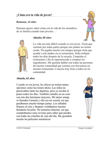 Spanish Imperfect Reading: ¿Cómo era tu vida? (Imperfecto)