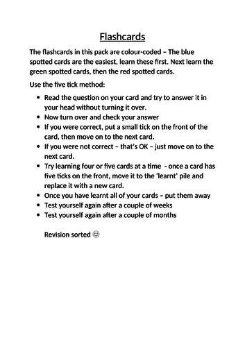 AQA Activate 1 KS3 year 7 Cells and Movement  revision flashcards (differentiated)  Unit 8