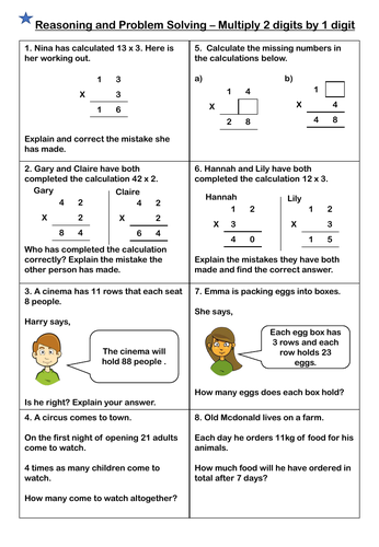 white rose maths year 4 spring block 1 multiply 2 digits by 1