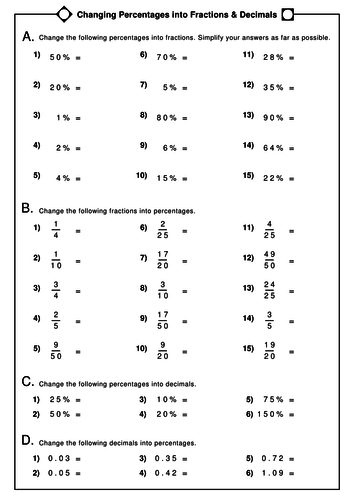 Percentages Worksheets (10 worksheets) | Teaching Resources