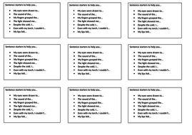 Sentence Starters For Descriptive Writing Ks3