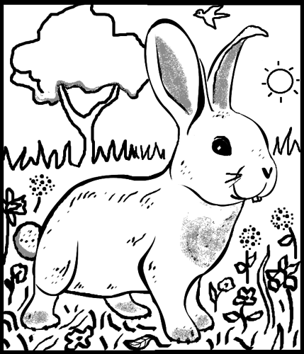 Rabbit Colouring Sheet