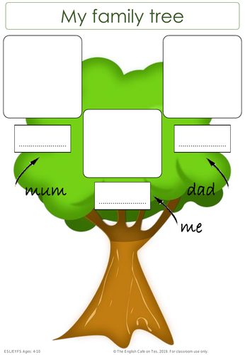 simple family trees worksheet