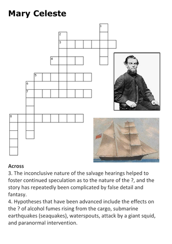 Mary Celeste Crossword