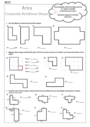 area composite rectilinear shapes differentiated ks2 teaching