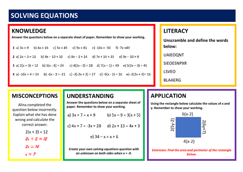 solving equations differentiated questions