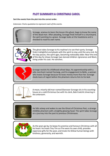 A Christmas Carol plot sort