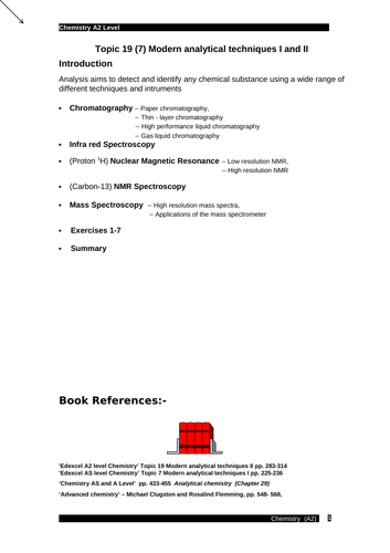 Edexcel chemistry Topic 19 (7): Modern analytical techniques I and II ...