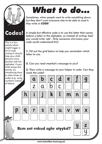 Codes! - English Homework - KS1