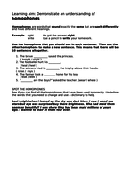 homophones worksheet teaching resources