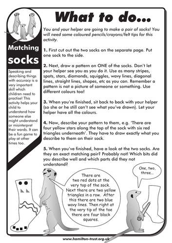 Matching socks - English Homework - KS1