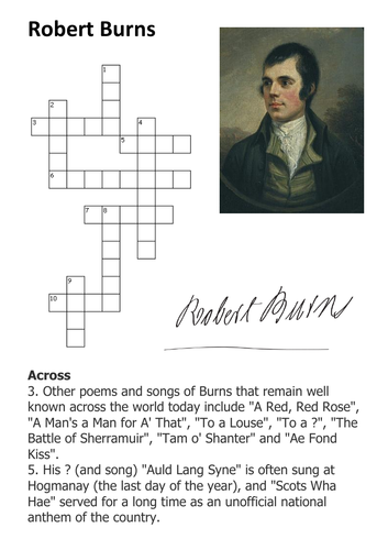 Robert Burns Crossword