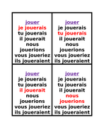 Conditionnel régulier (French Verbs) Conditional Jeu des Sept Familles ...