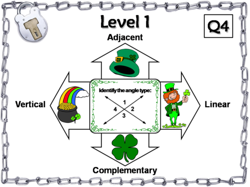 Solving for Missing Angles: Geometry Escape Room St. Patricks Day Math ...