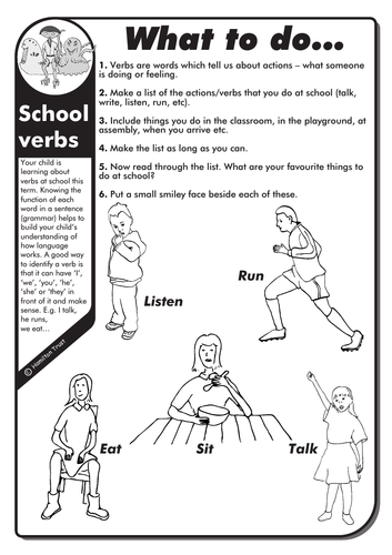 School Verbs English Homework Lks2 Teaching Resources 0803