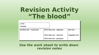 revision blood physiology anatomy btec tactile lesson unit level social care health kb docx