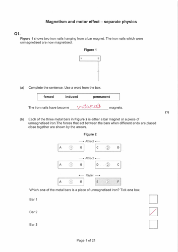 GCSE Physics Revision - Magnetism and the motor effect