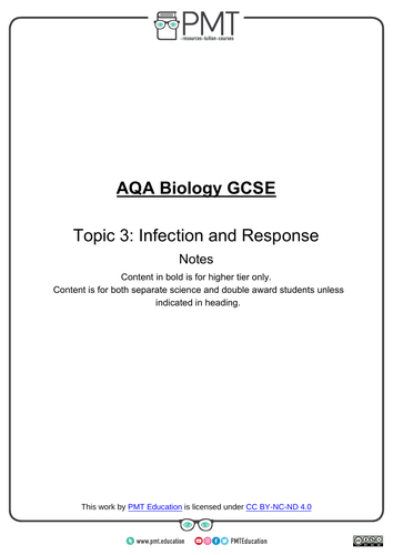 Aqa Gcse Biology Revision Notes New 9 1 Spec Teaching Resources